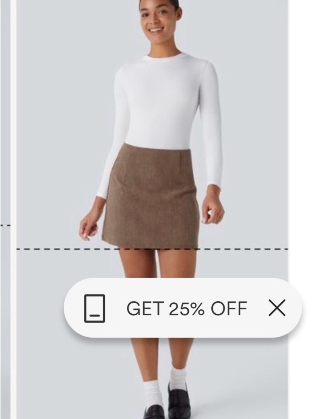 Corduroy Mini Skort in Brown